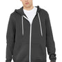 Bella + Canvas Mens Fleece Full Zip Hooded Sweatshirt Hoodie w/ Pockets - Asphalt Grey