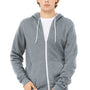 Bella + Canvas Mens Fleece Full Zip Hooded Sweatshirt Hoodie w/ Pockets - Heather Grey