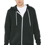 Bella + Canvas Mens Fleece Full Zip Hooded Sweatshirt Hoodie w/ Pockets - Dark Grey
