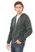 Bella + Canvas BC3739/3739 Mens Fleece Full Zip Hooded Sweatshirt Hoodie Heather Deep Grey Model 3Q