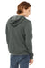 Bella + Canvas BC3739/3739 Mens Fleece Full Zip Hooded Sweatshirt Hoodie Heather Deep Grey Model Back