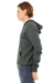Bella + Canvas BC3739/3739 Mens Fleece Full Zip Hooded Sweatshirt Hoodie Heather Deep Grey Model Side