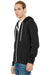 Bella + Canvas BC3739/3739 Mens Fleece Full Zip Hooded Sweatshirt Hoodie DTG Black Model 3Q