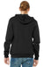 Bella + Canvas BC3739/3739 Mens Fleece Full Zip Hooded Sweatshirt Hoodie DTG Black Model Back