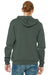 Bella + Canvas BC3739/3739 Mens Fleece Full Zip Hooded Sweatshirt Hoodie Military Green Model Back