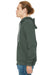 Bella + Canvas BC3739/3739 Mens Fleece Full Zip Hooded Sweatshirt Hoodie Military Green Model Side