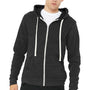 Bella + Canvas Mens Sponge Fleece Full Zip Hooded Sweatshirt Hoodie w/ Pockets - Charcoal Black