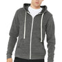 Bella + Canvas Mens Sponge Fleece Full Zip Hooded Sweatshirt Hoodie w/ Pockets - Grey