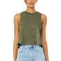 Bella + Canvas Womens Cropped Tank Top - Heather Olive Green