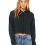 Bella + Canvas Womens Cropped Fleece Hooded Sweatshirt Hoodie - Heather Dark Grey