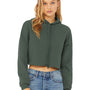 Bella + Canvas Womens Cropped Fleece Hooded Sweatshirt Hoodie - Military Green