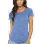 Bella + Canvas Womens Short Sleeve Crewneck T-Shirt - Blue - Closeout