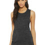 Bella + Canvas Womens Flowy Muscle Tank Top - Charcoal Black Slub - Closeout