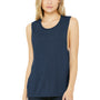 Bella + Canvas Womens Flowy Muscle Tank Top - Heather Navy Blue - Closeout