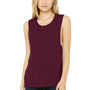 Bella + Canvas Womens Flowy Muscle Tank Top - Maroon - Closeout