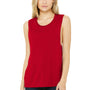 Bella + Canvas Womens Flowy Muscle Tank Top - Red - Closeout