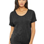 Bella + Canvas Womens Slouchy Short Sleeve Wide Neck T-Shirt - Charcoal Black Triblend - Closeout