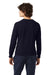 Champion CD200 Mens Garment Dyed Long Sleeve Crewneck T-Shirt Navy Blue Model Back