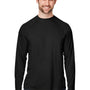 Core 365 Mens Ultra MVP Moisture Wicking Long Sleeve Crewneck T-Shirt - Black