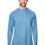 Core 365 Mens Ultra MVP Moisture Wicking Long Sleeve Crewneck T-Shirt - Columbia Blue