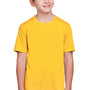 Core 365 Youth Fusion ChromaSoft Performance Moisture Wicking Short Sleeve Crewneck T-Shirt - Campus Gold