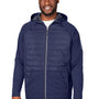 Core 365 Mens Techno Lite Hybrid Windproof & Waterproof Full Zip Hooded Jacket - Classic Navy Blue