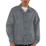 Champion Mens Wind & Water Resistant Snap Down Coach's Jacket - Graphite Grey - Closeout