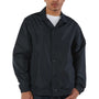 Champion Mens Wind & Water Resistant Snap Down Coach's Jacket - Black - Closeout