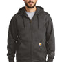 Carhartt Mens Paxton Rain Defender Water Resistant Full Zip Hooded Sweatshirt Hoodie w/ Pockets - Heather Carbon Grey