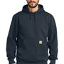 Carhartt Mens Paxton Rain Defender Water Resistant Hooded Sweatshirt Hoodie w/ Pouch Pocket - Navy Blue