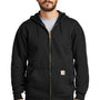Carhartt Mens Full Zip Hooded Sweatshirt Hoodie w/ Pockets - Black