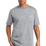 Carhartt Mens Workwear Short Sleeve Crewneck T-Shirt w/ Pocket - Heather Grey