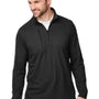 Devon & Jones Mens New Classics Performance Moisture Wicking 1/4 Zip Sweatshirt w/ Pocket - Black