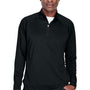 Devon & Jones Mens Compass Stretch Tech Moisture Wicking 1/4 Zip Sweatshirt w/ Pockets - Black