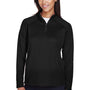 Devon & Jones Womens Compass Stretch Tech Moisture Wicking 1/4 Zip Sweatshirt w/ Pockets - Black