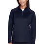 Devon & Jones Womens Compass Stretch Tech Moisture Wicking 1/4 Zip Sweatshirt w/ Pockets - Navy Blue