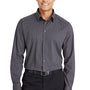 Devon & Jones Mens CrownLux Performance Moisture Wicking Long Sleeve Button Down Shirt - Carbon Grey