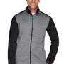 Devon & Jones Mens Newbury Fleece Full Zip Sweatshirt w/ Pockets - Grey/Black