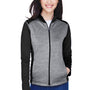 Devon & Jones Womens Newbury Fleece Full Zip Sweatshirt w/ Pockets - Grey/Black
