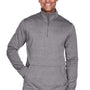 Devon & Jones Mens Newbury Fleece 1/4 Zip Sweatshirt w/ Pouch Pocket - Heather Dark Grey
