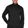 Devon & Jones Mens Newbury Fleece 1/4 Zip Sweatshirt w/ Pouch Pocket - Heather Black