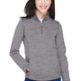 Devon & Jones Womens Newbury Fleece 1/4 Zip Sweatshirt w/ Pouch Pocket - Heather Dark Grey