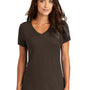 District Womens Perfect Weight Short Sleeve V-Neck T-Shirt - Espresso Brown - Closeout