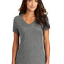 District Womens Perfect Weight Short Sleeve V-Neck T-Shirt - Heather Nickel Grey - Closeout
