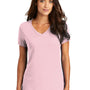 District Womens Perfect Weight Short Sleeve V-Neck T-Shirt - Light Pink - Closeout