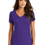 District Womens Perfect Weight Short Sleeve V-Neck T-Shirt - Purple - Closeout