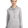 District Womens Fleece Hooded Sweatshirt Hoodie w/ Pouch Pocket - Heather Grey