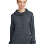 District Womens Fleece Hooded Sweatshirt Hoodie w/ Pouch Pocket - Heather Navy Blue