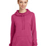 District Womens Fleece Hooded Sweatshirt Hoodie w/ Pouch Pocket - Heather Azalea Pink