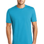 District Mens Perfect Weight Short Sleeve Crewneck T-Shirt - Bright Turquoise Blue - Closeout
